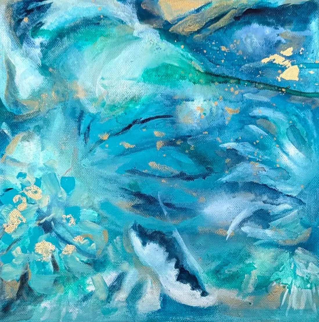 "Where the Water Blooms: Mixed Media on Canvas