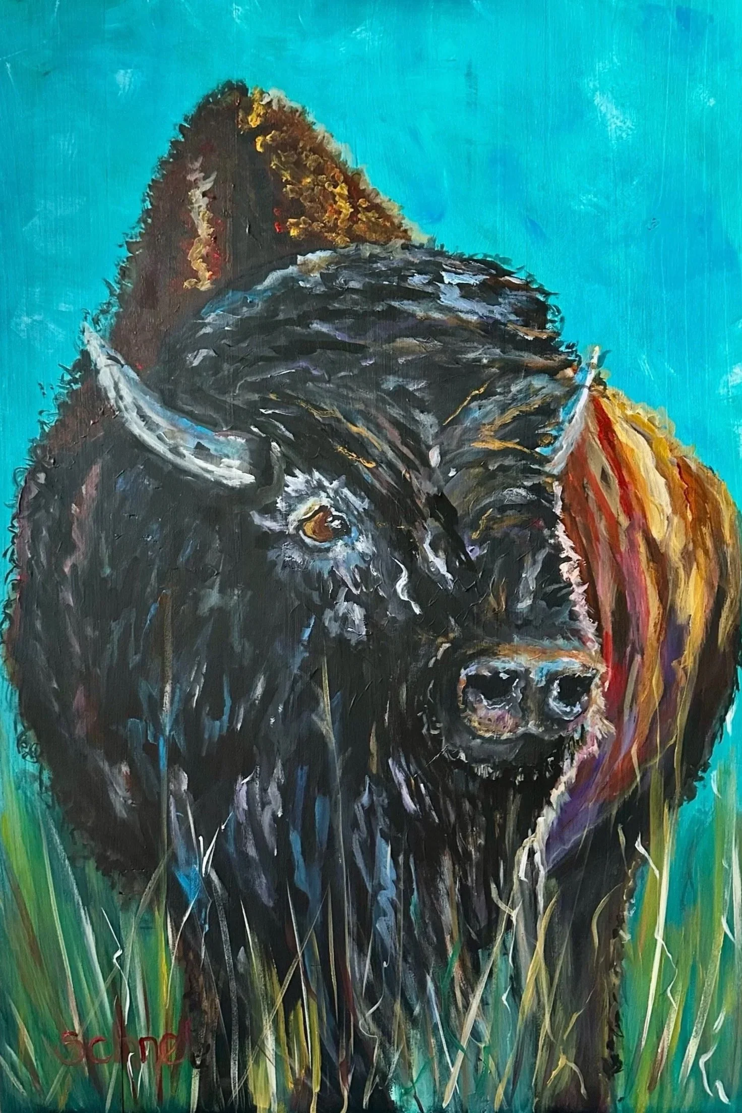 "Takwana": Acrylic on Wood-SOLD