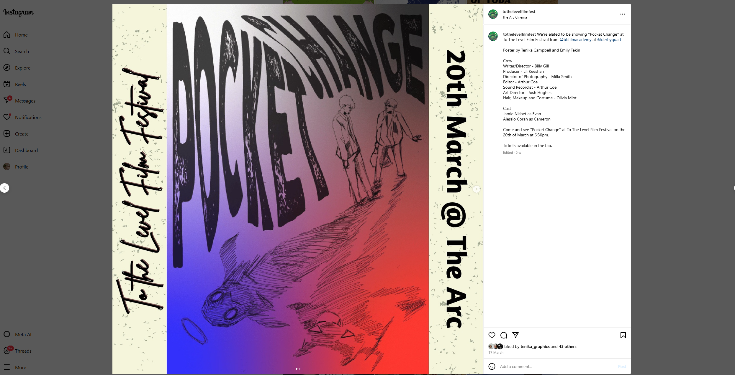 The poster featured on the 'To The Level' Instagram page.