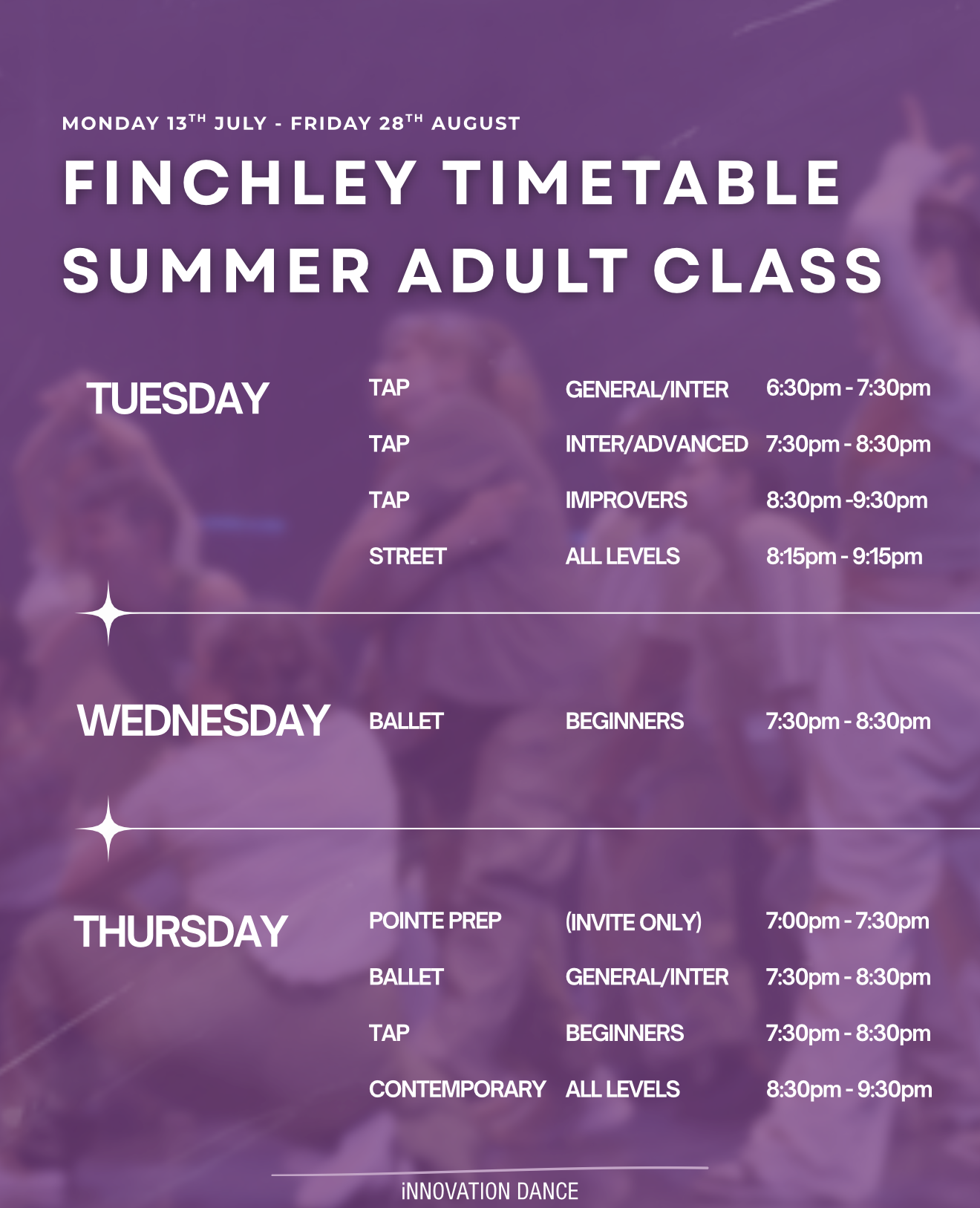 Finchley Summer Adult Classes