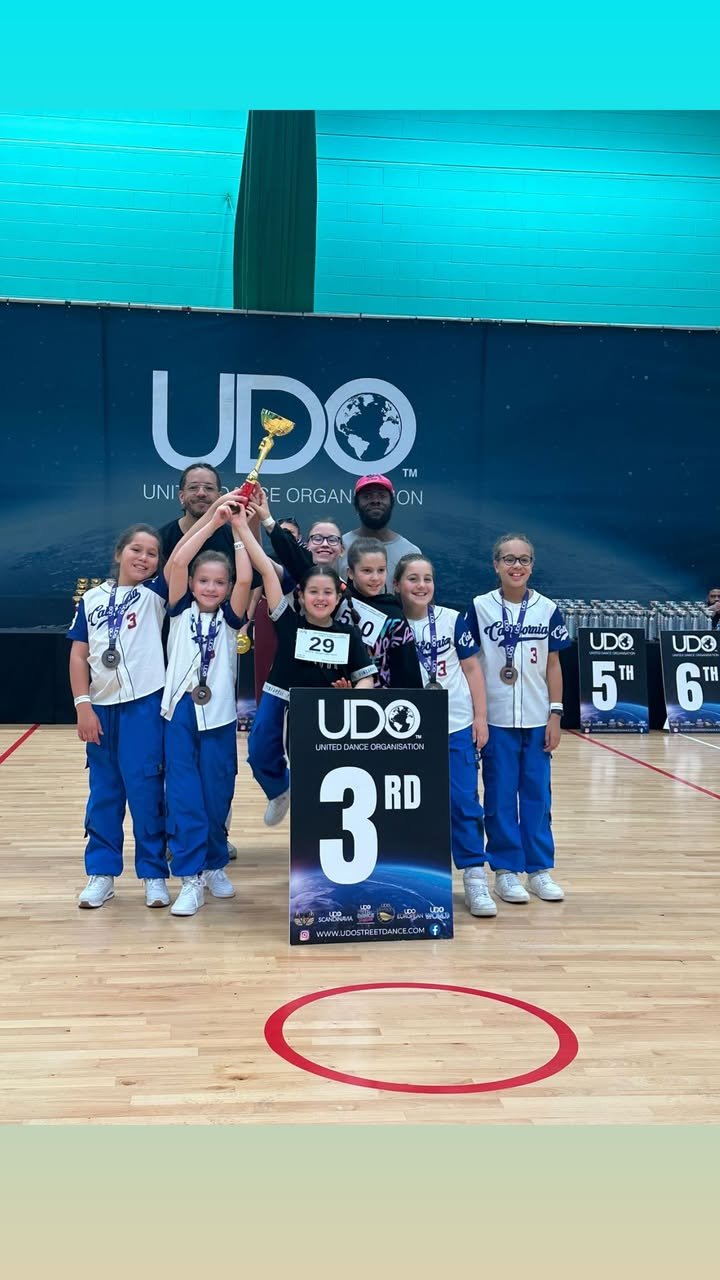 iD Juniors group trophy shot โ 3rd place in Under 12 Beginner at UDO Greater London 2025