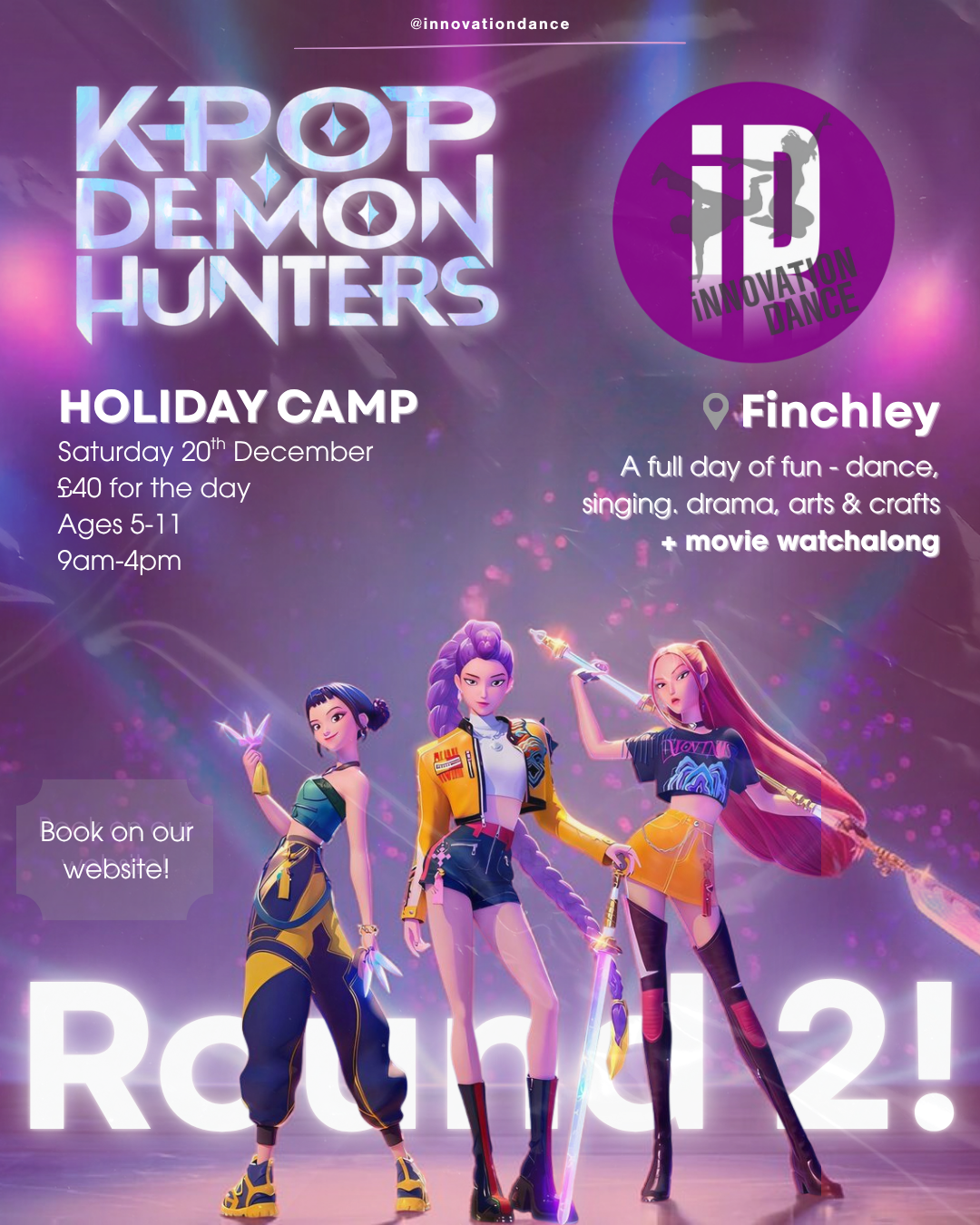 K-Pop Demon Hunters Christmas Holiday Camp Finchley Poster