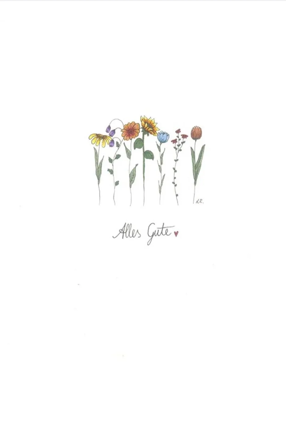 Alles Gute - Grußkarte zarte Wildblumen