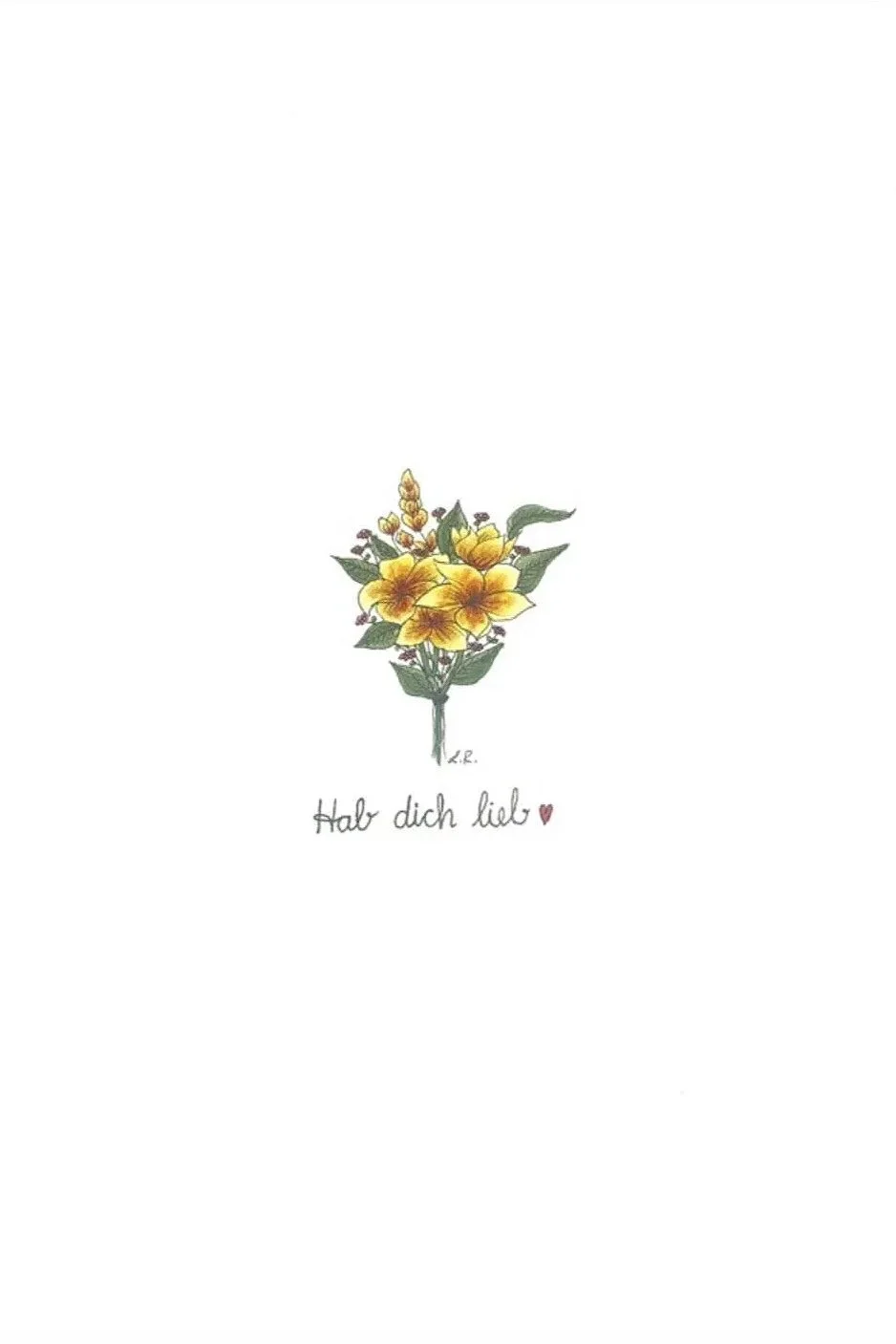 Hab dich lieb - Grußkarte gelb/orange