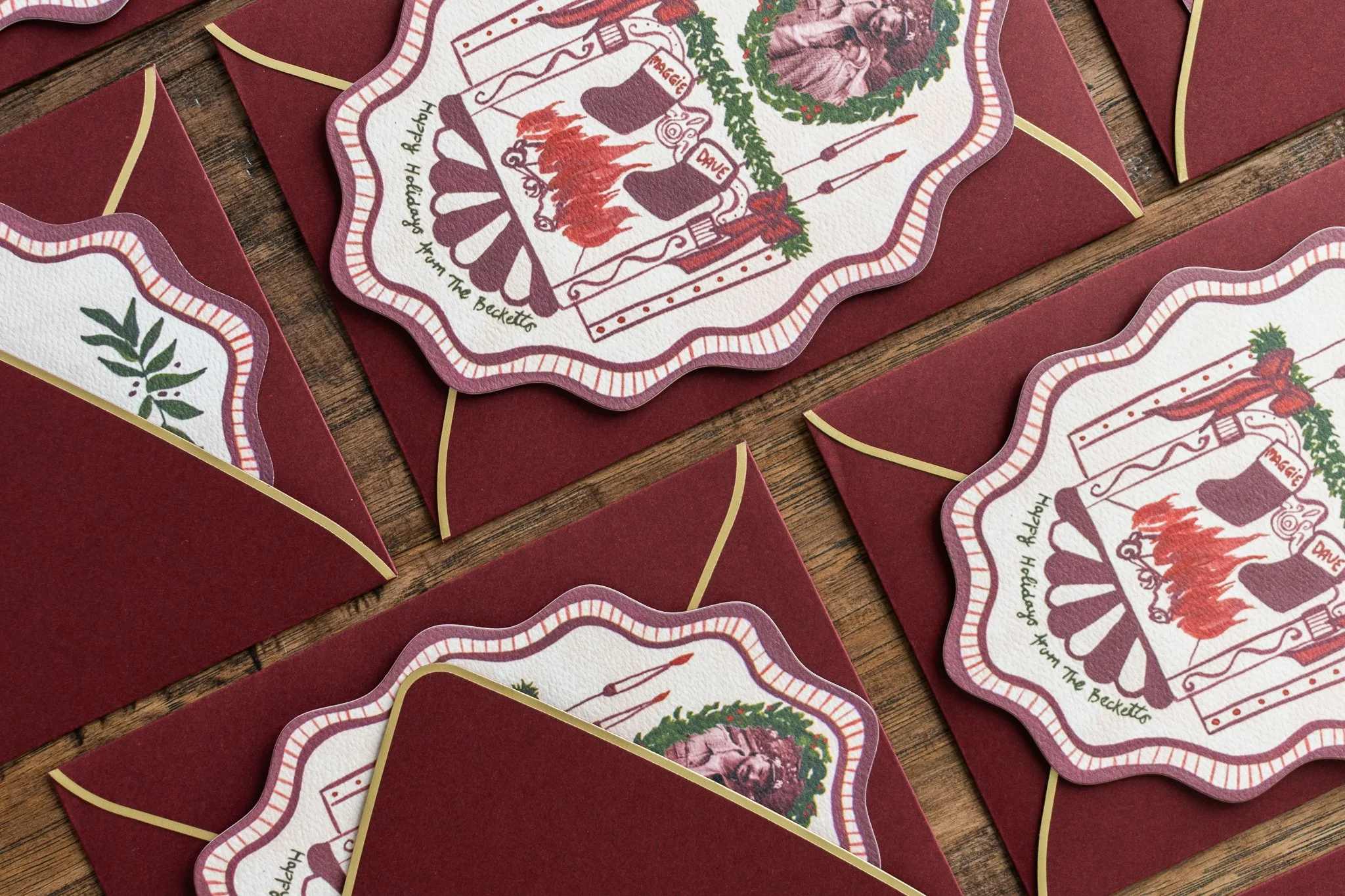 Custom Hand Painted Holiday Card