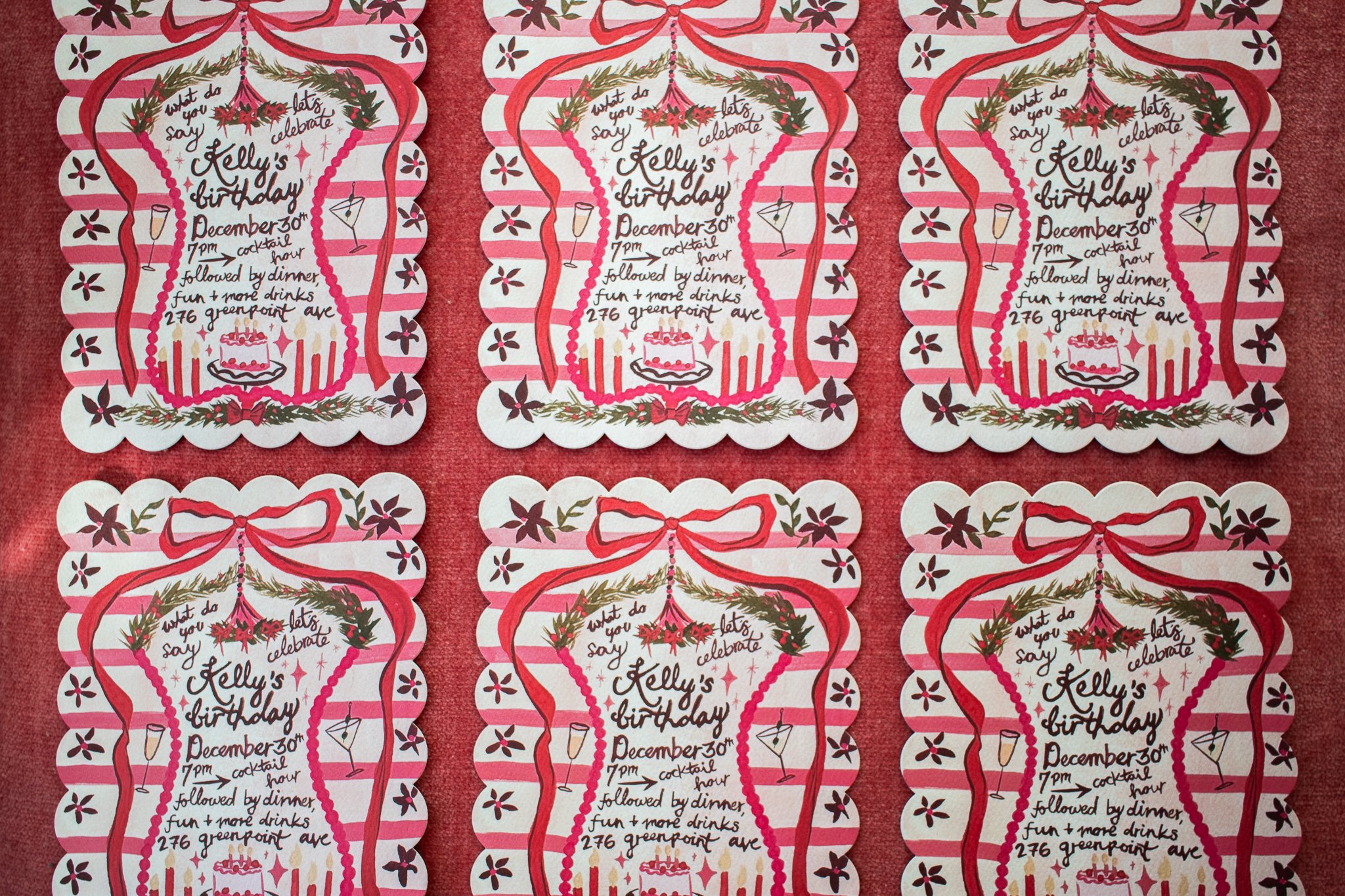 Hand Painted 30th Birthday Invitation