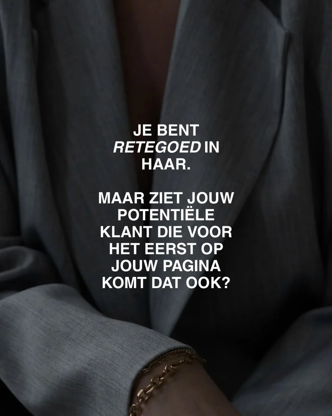Je hoeft echt niet n&oacute;g meer te posten om op te vallen.
Je moet durven kiezen voor waar jij retegoed in bent, wat jou anders maakt en waarvan je wilt dat een klant denkt: ja, d&aacute;&aacute;rvoor moet ik bij haar zijn.

We zijn z&oacute; snel
