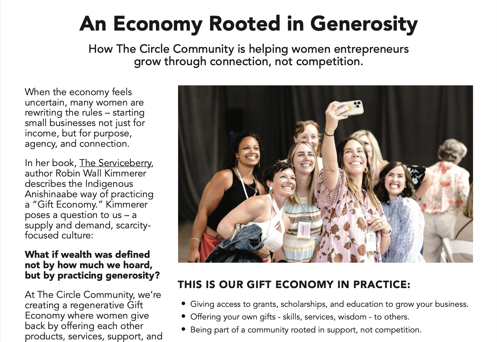 An Economy Rooted in Generosity