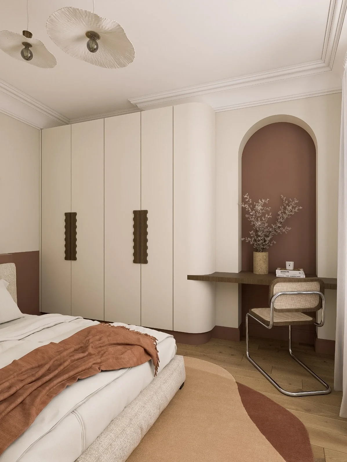 &bull; 𝗣𝗥𝗢𝗝𝗘𝗧 𝗠𝗔𝗥𝗔𝗜𝗦
Apr&egrave;s / Avant ✨

La chambre prend un nouveau souffle : un mur de rangement se prolonge par un bureau sur-mesure, nich&eacute; entre le placard et le mur. Le lit retrouve naturellement sa place en face de la fen