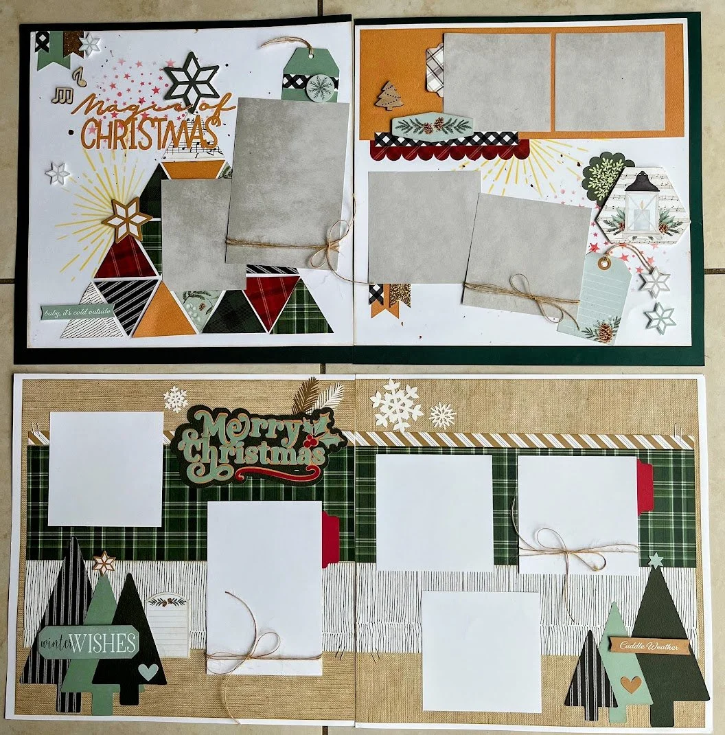 Kit:  Evergreen Christmas 4-page Scrapbook Kit