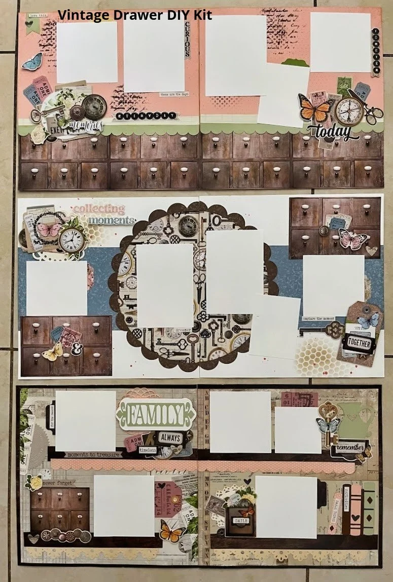 Simple Stories Vintage Junk Drawer 6-page kit DIY