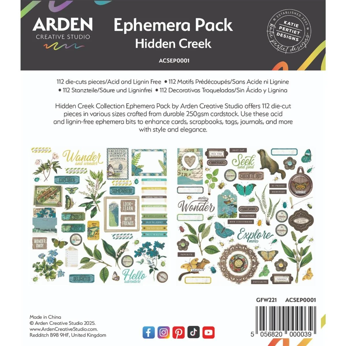 Arden Creative Studios Hidden Creek Ephemera Pack