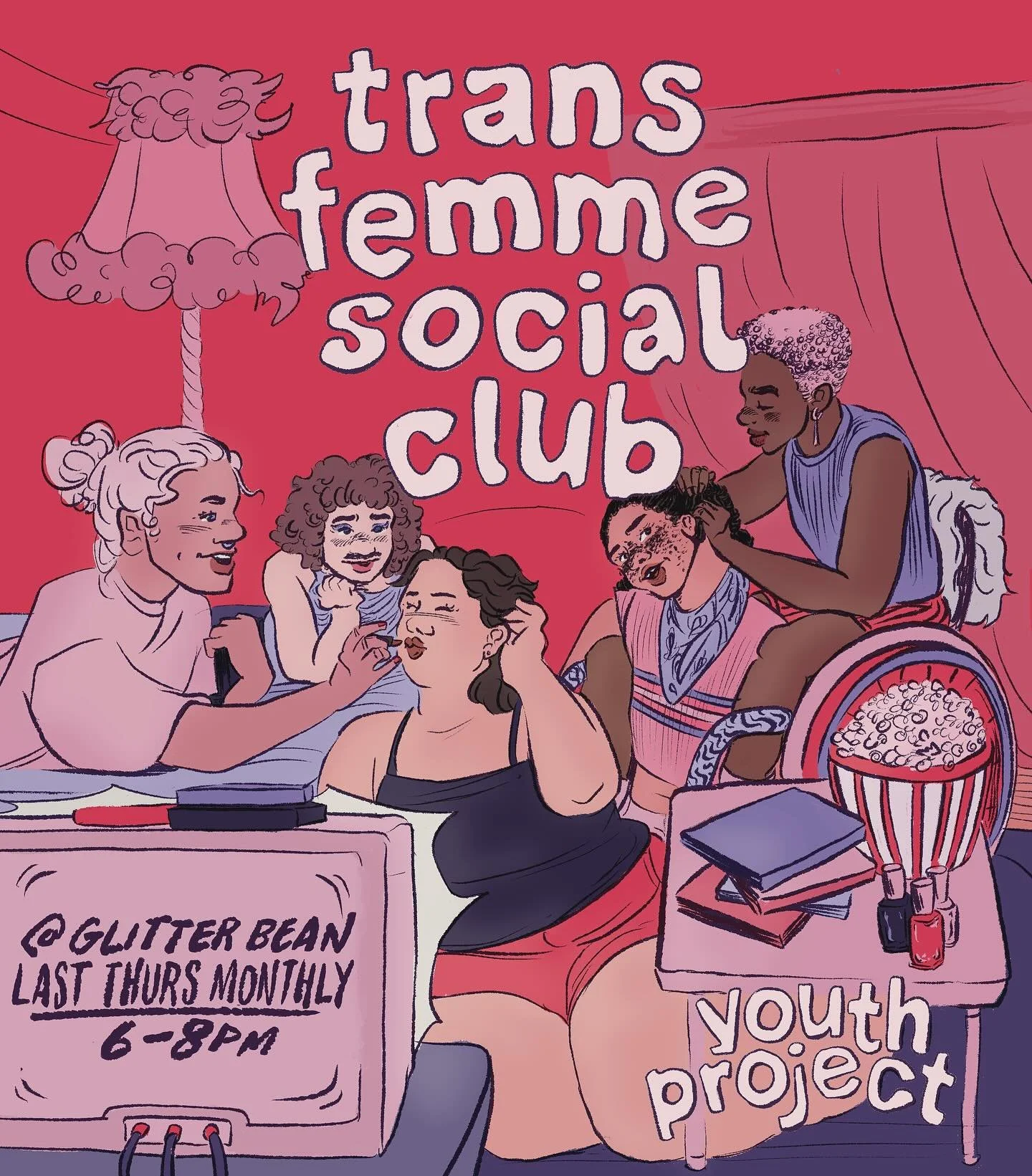 💖Join us at this month&rsquo;s Trans Femme Social Club!💖
⭐️ Date &amp; Time: Thursday, September 25th from 6&ndash;8pm
⭐️ Location: Glitter Bean Cafe [5896 Spring Garden Rd]
⭐️ For trans women &amp; trans-feminine folks ages 18&ndash;30!

The Youth
