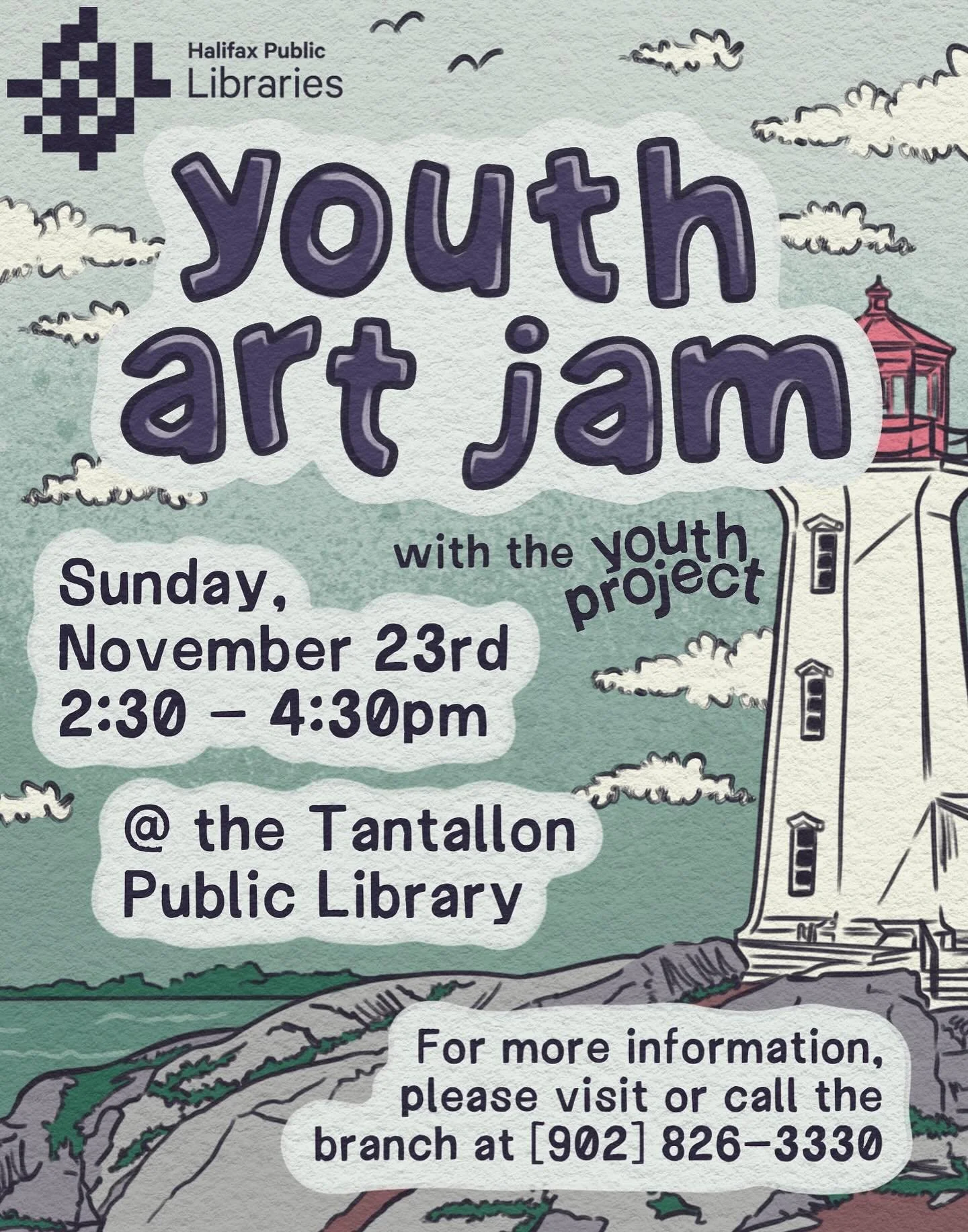🌟 Join us with our friends at the Tantallon Library and St. Margrets Bay Pride for a Youth Art Jam on November 23rd, from 2:30-4:30pm [for ages 12+]
🎨 Come get creative and crafty with paints, beads, patch making supplies and more! We can&rsquo;t w