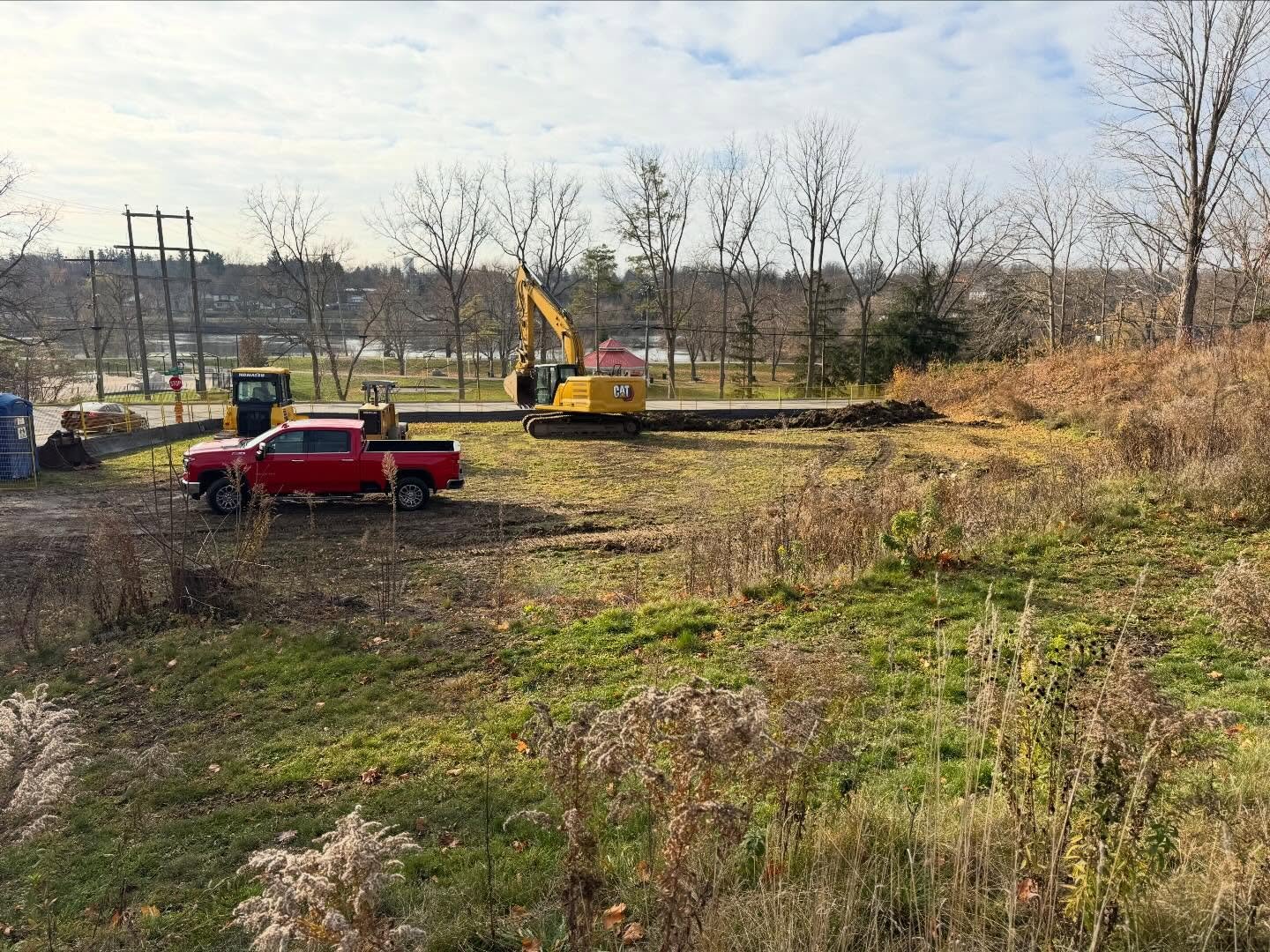 Progress shots from our residential condo building project.

We&rsquo;re handling the full civil scope on this site &mdash; from topsoil stripping all the way through to asphalt and curb. With significant elevation changes across the property, this b