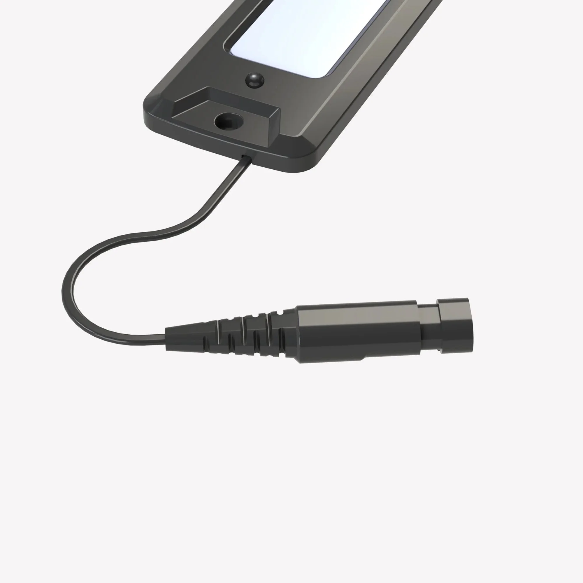 A close-up of black Zynex with Superseal connector for easy installation in commercial vehicles.