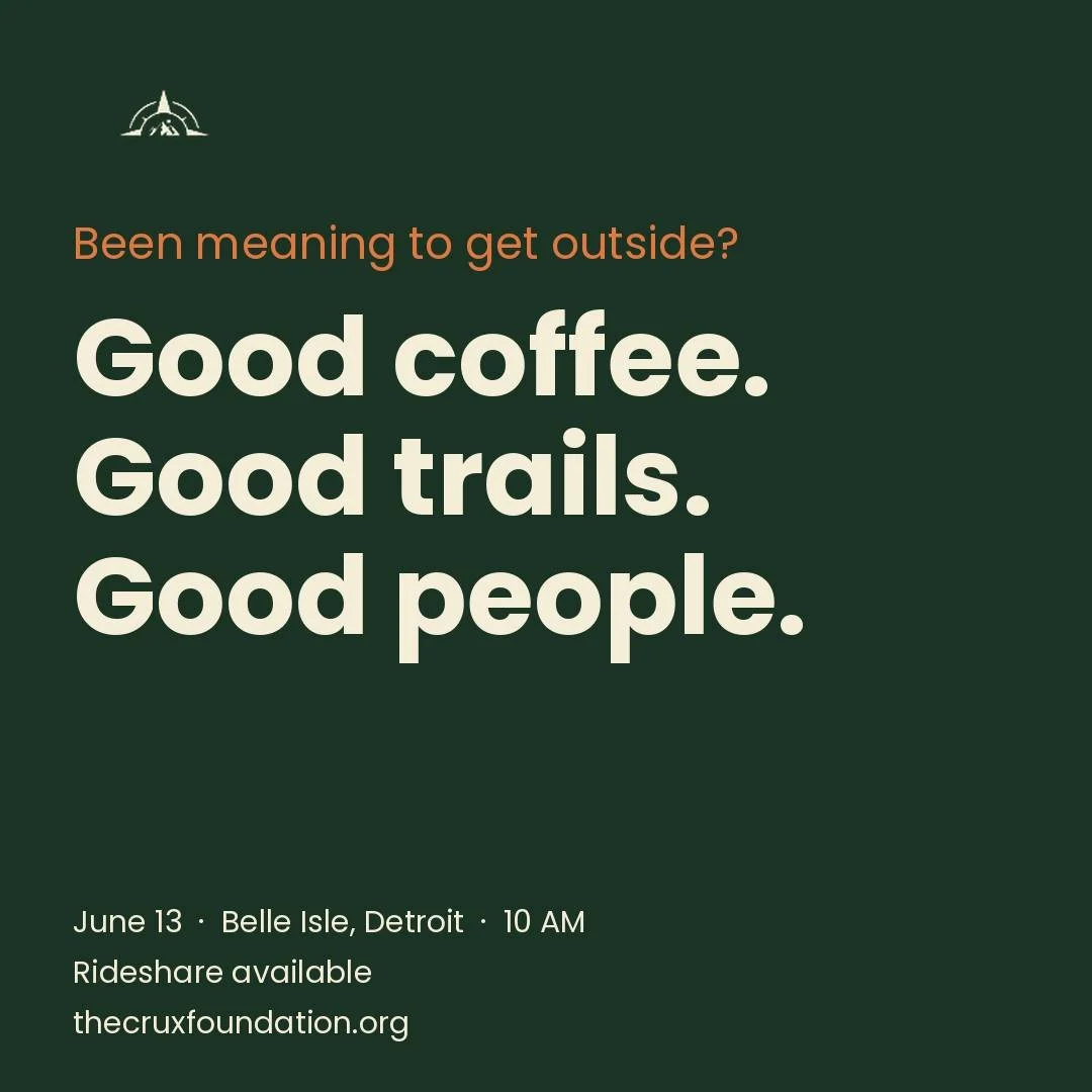 Detroit, this one's for you. ☕ 🌿 🥾

We're heading to Belle Isle on June 13 for a morning hike, and we want to see you there. 

Easy trails, good company, and yes, we're bringing the coffee!

No experience needed. Just show up as you are and bring a