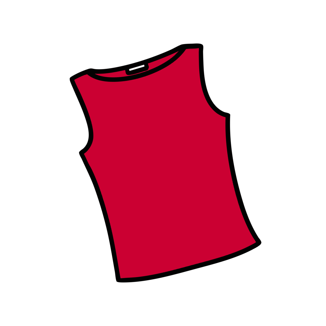 Illustration of a red boat neck tank top