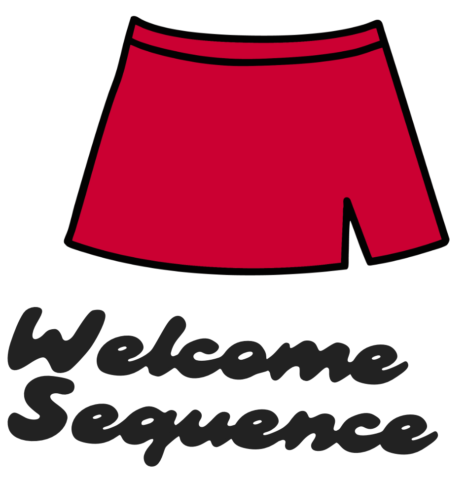 Cartoon Illustration of a red mini skirt.