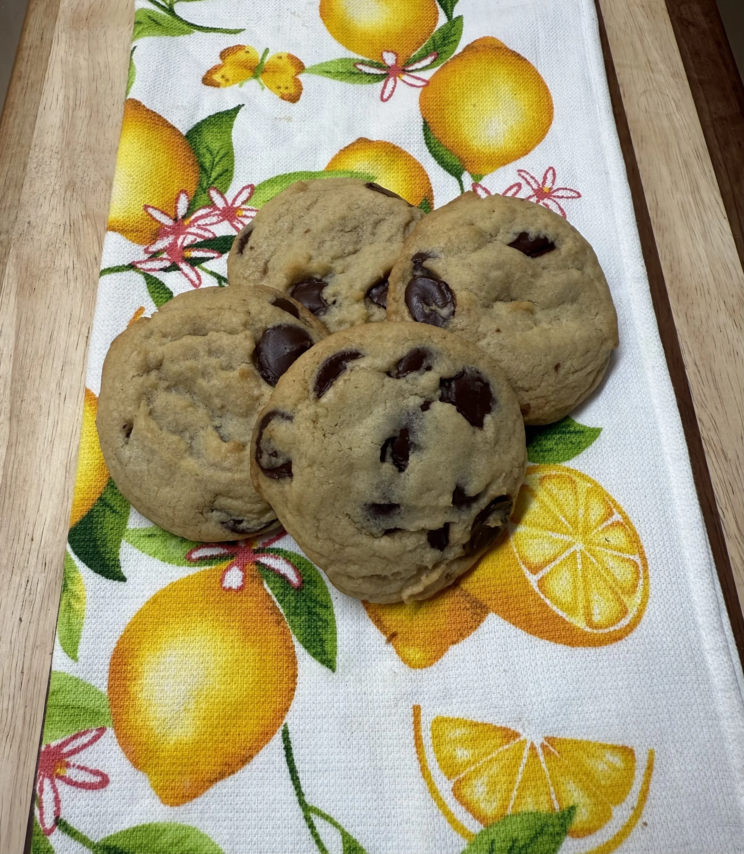 Dark chocolate chip cookies