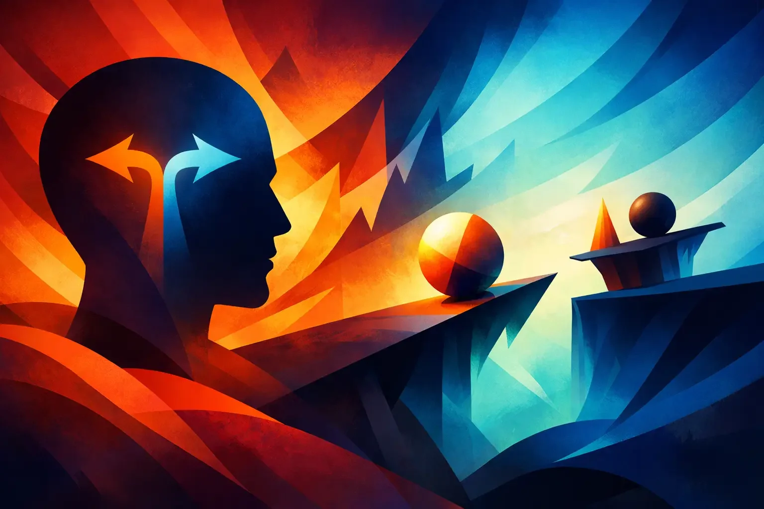 Abstract image of a person thinking,