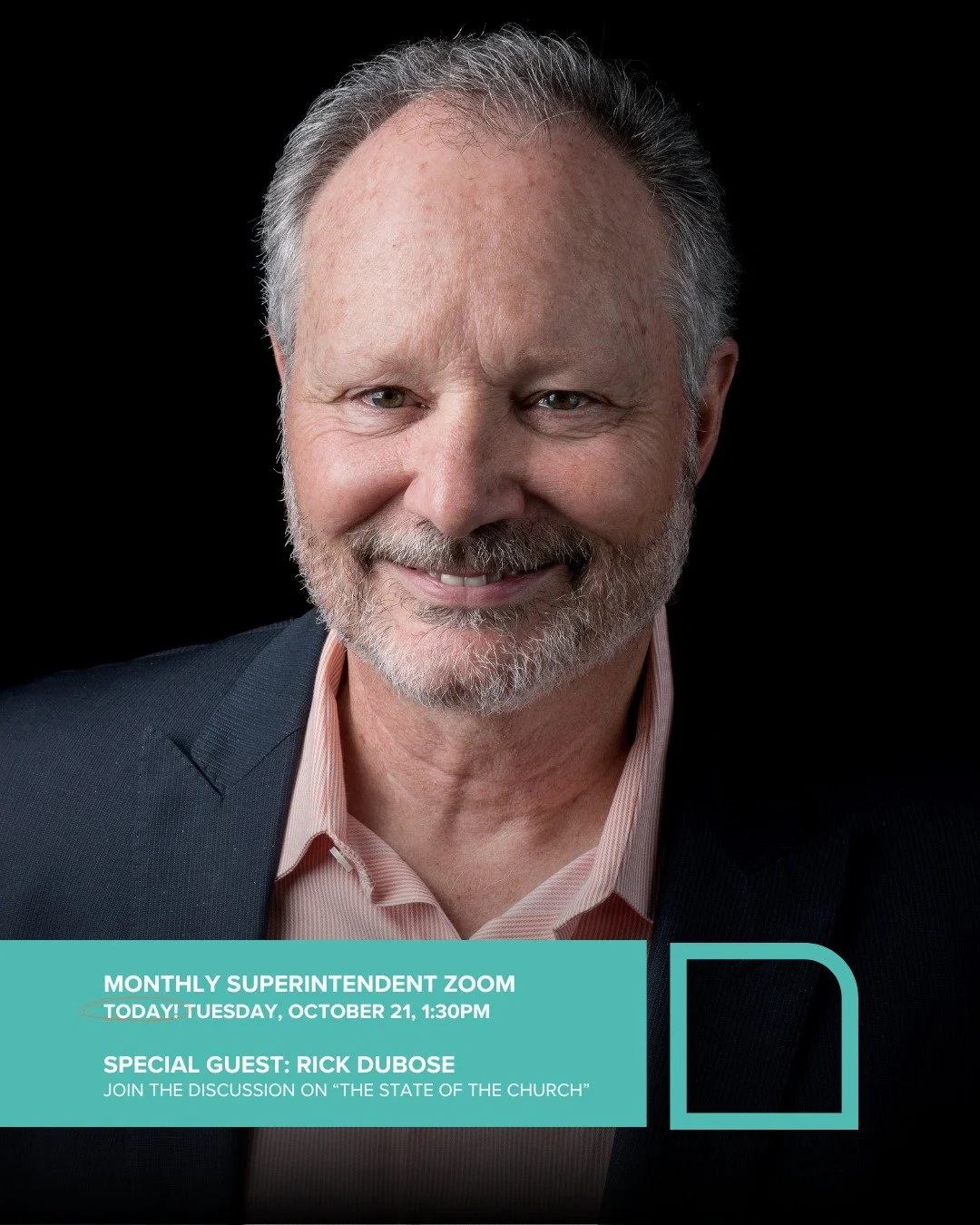 🗓TODAY at 1:30pm! 
It's not too late to join us online for our monthly Superintendent Zoom call!  This afternoon, @richardwdubose, Assistant General Superintendent of the Assemblies of God, will be joining us to share on the topic: "The State