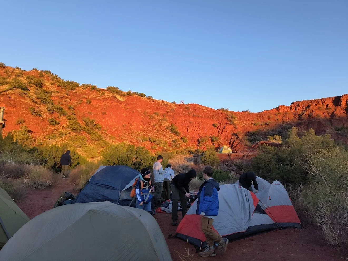 High Adventure Troop 366 backpack camping at Caprock Canyon