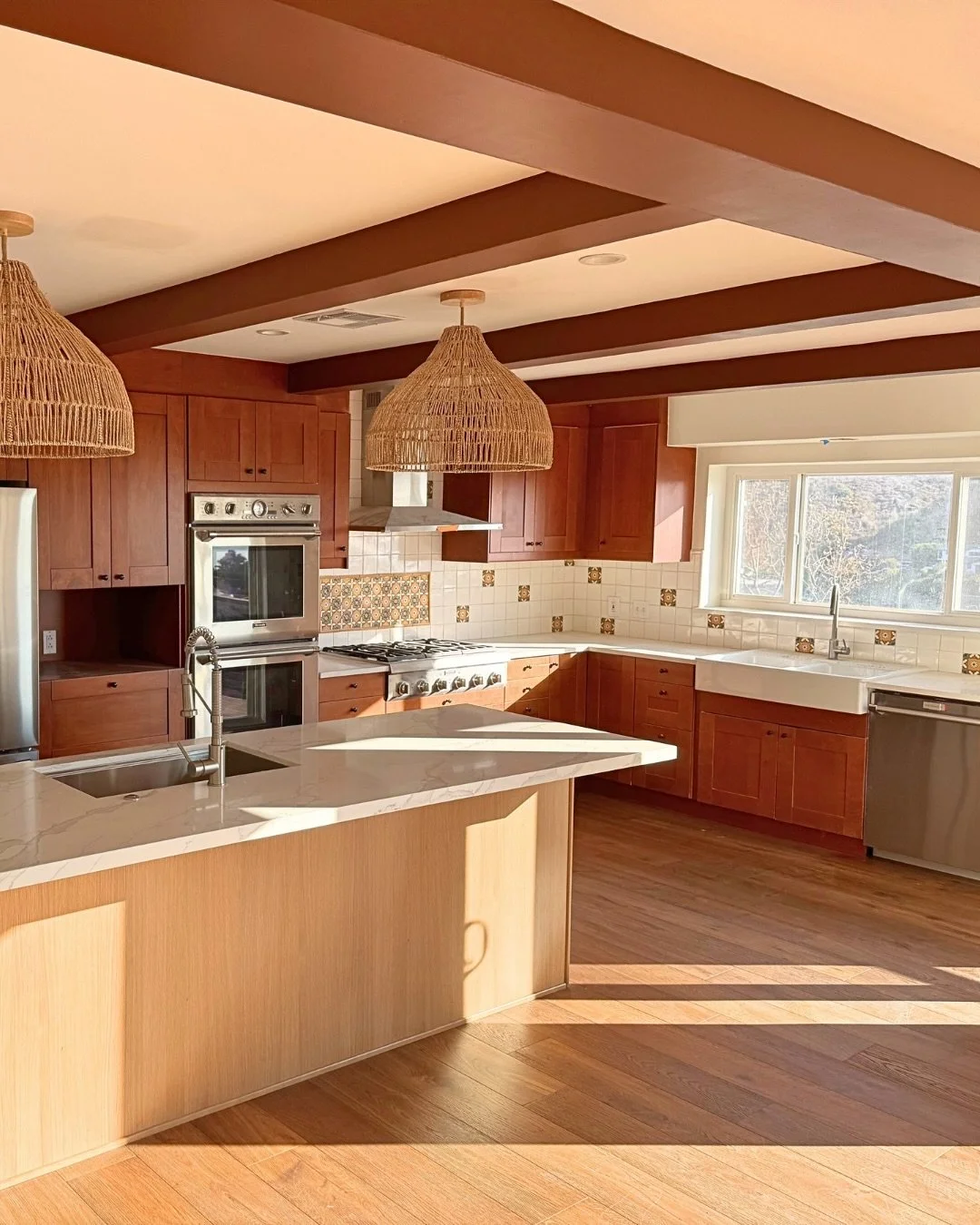 The second kitchen remodel picture is one we did with HGTV. 🎥 
It was done in 2021 during the pandemic, which made it a little tricky, but we learned a lot and met cool people! 
In the picture you will see slim shaker custom cabinets that were done 