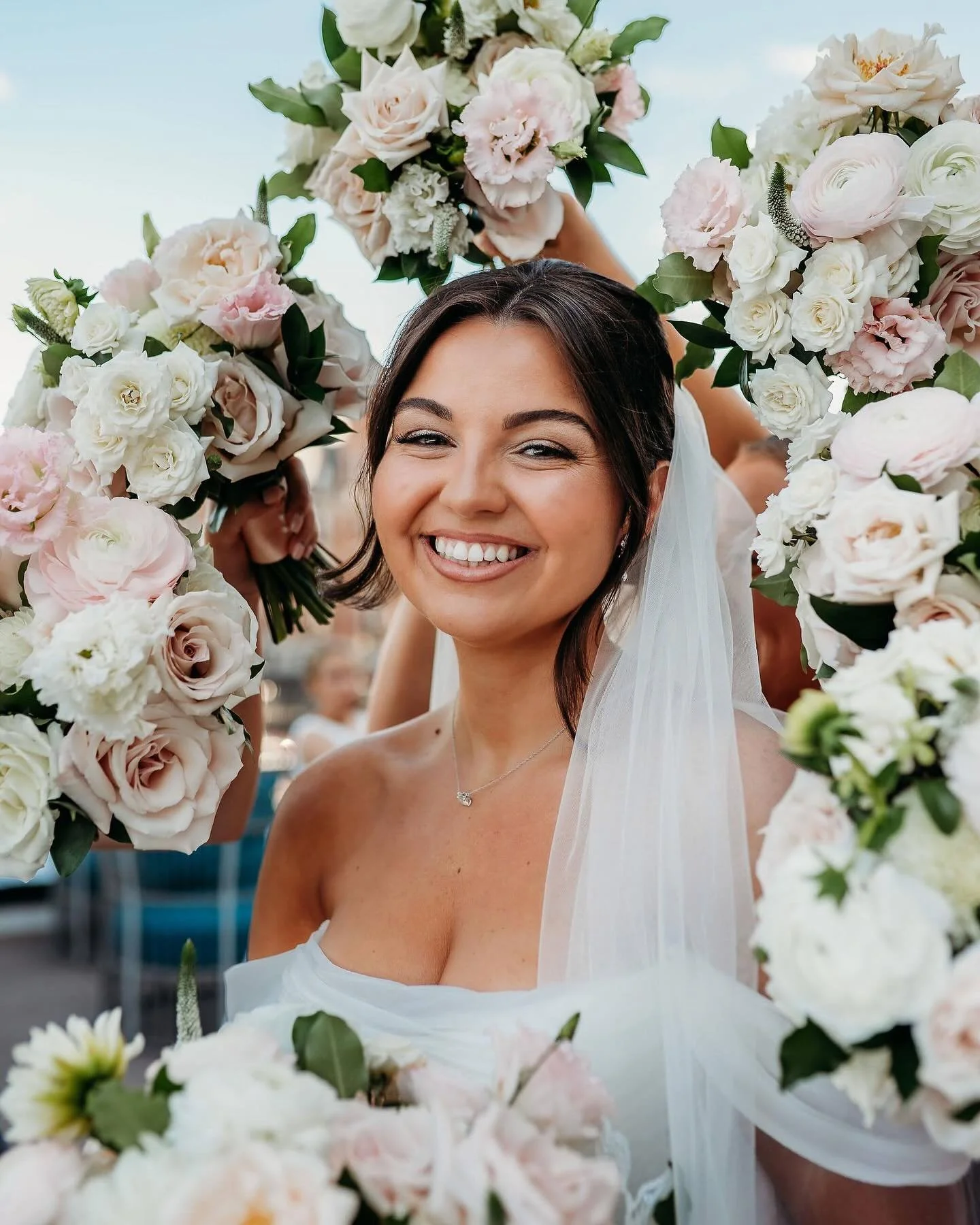 Cutie patootie Brooke in all her bridal beauty! Loving these group shots by @alittleheartphoto from a recent wedding in Boston ~ what a fun and beautiful day 🤍

Couple: @_brookerosa @brosa_25 
Venue: @marriottlongwharfweddings 
Photography/ cover ph