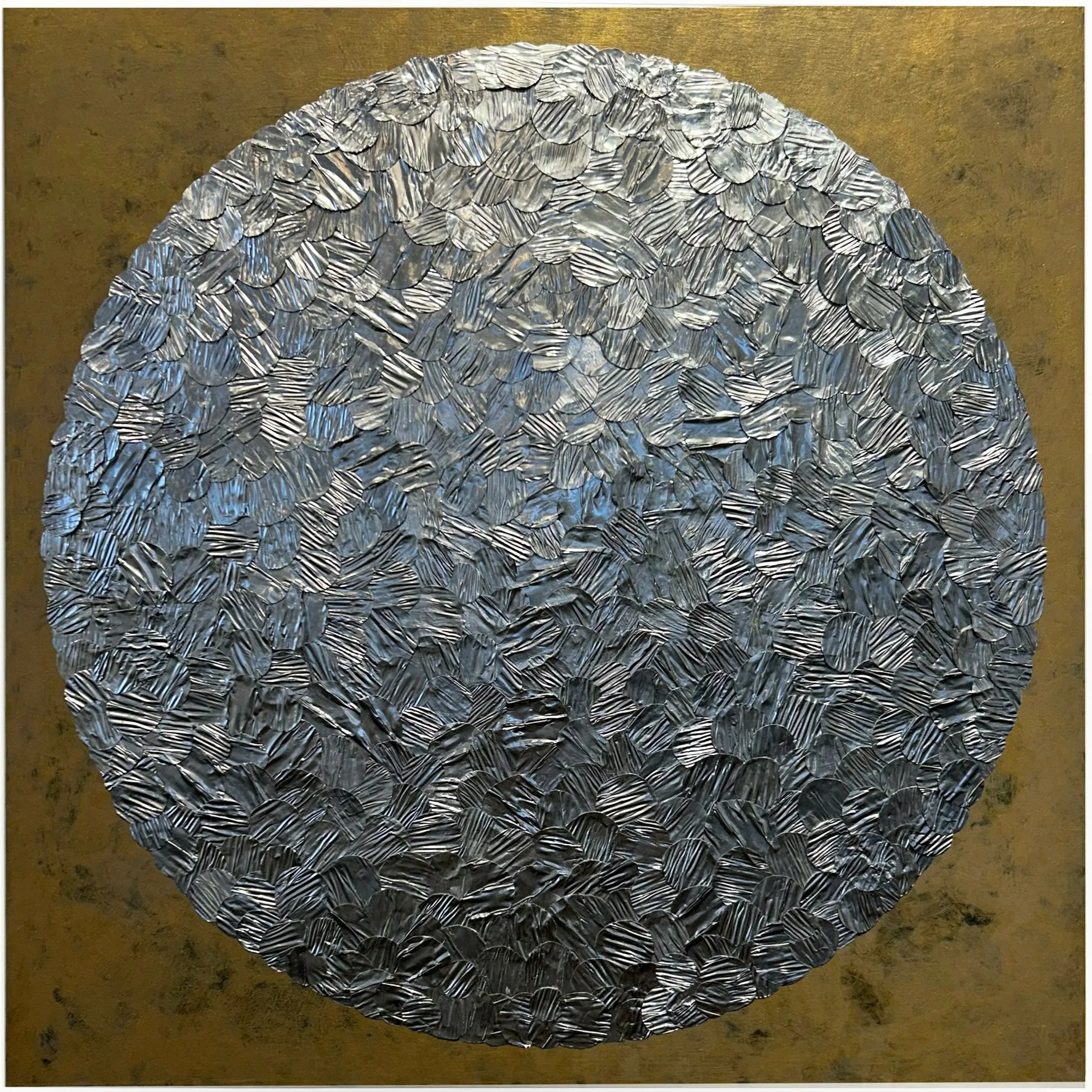FINGER PRINT 2025,
Recycled aluminum and acrylic,
Aluminium recyclé et acrylique,
20" × 20" [vendue | sold]