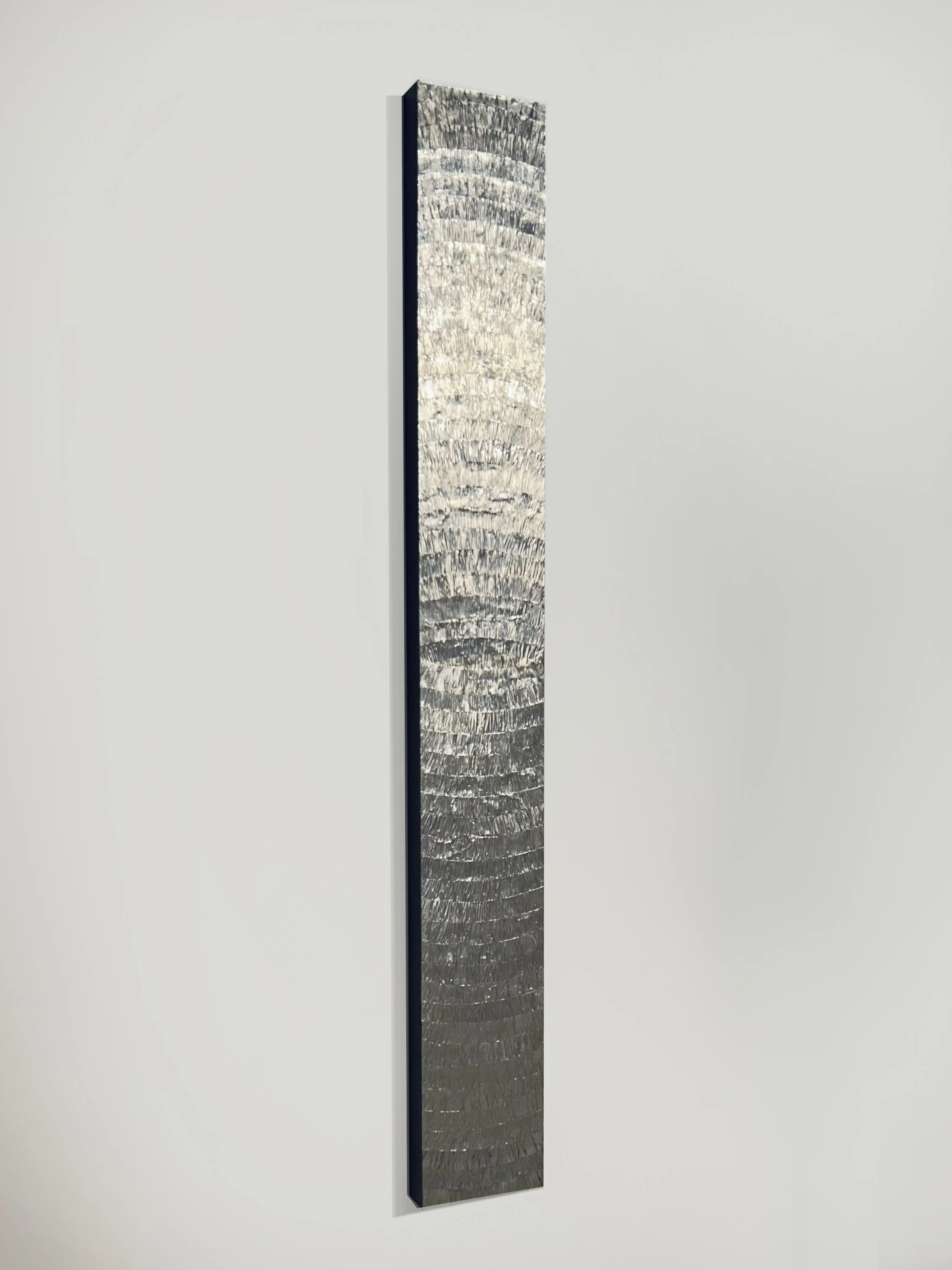 LEFTOVERS 2025,
 Contenant alluminium recyclé sur panneau, Recycled alluminium container on panel , 36” x 6” [vendue | sold]