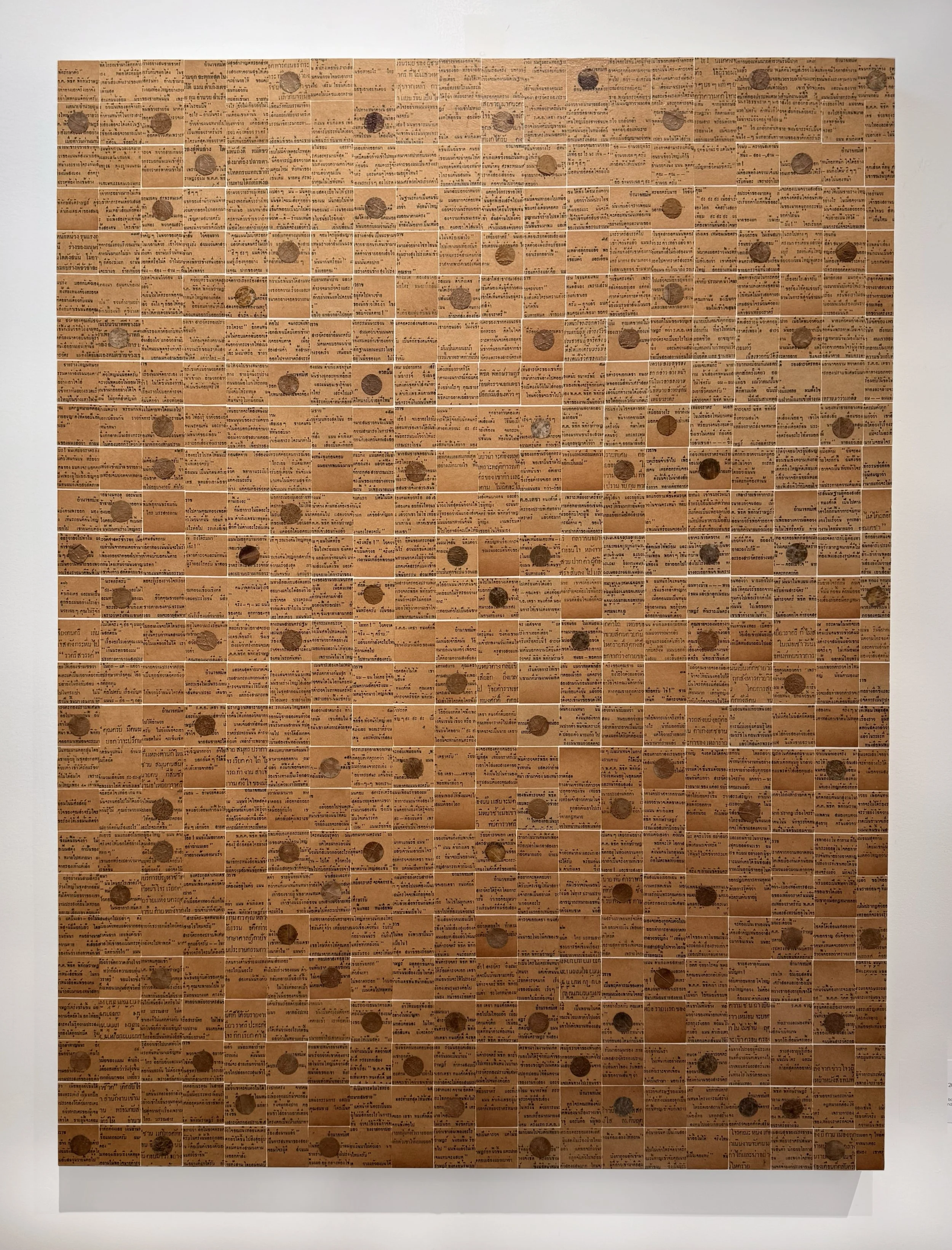 PULP AND FICTION 2026, Thai Pulp Fiction 1950s book and latex paint on panel, 30" x 4o"