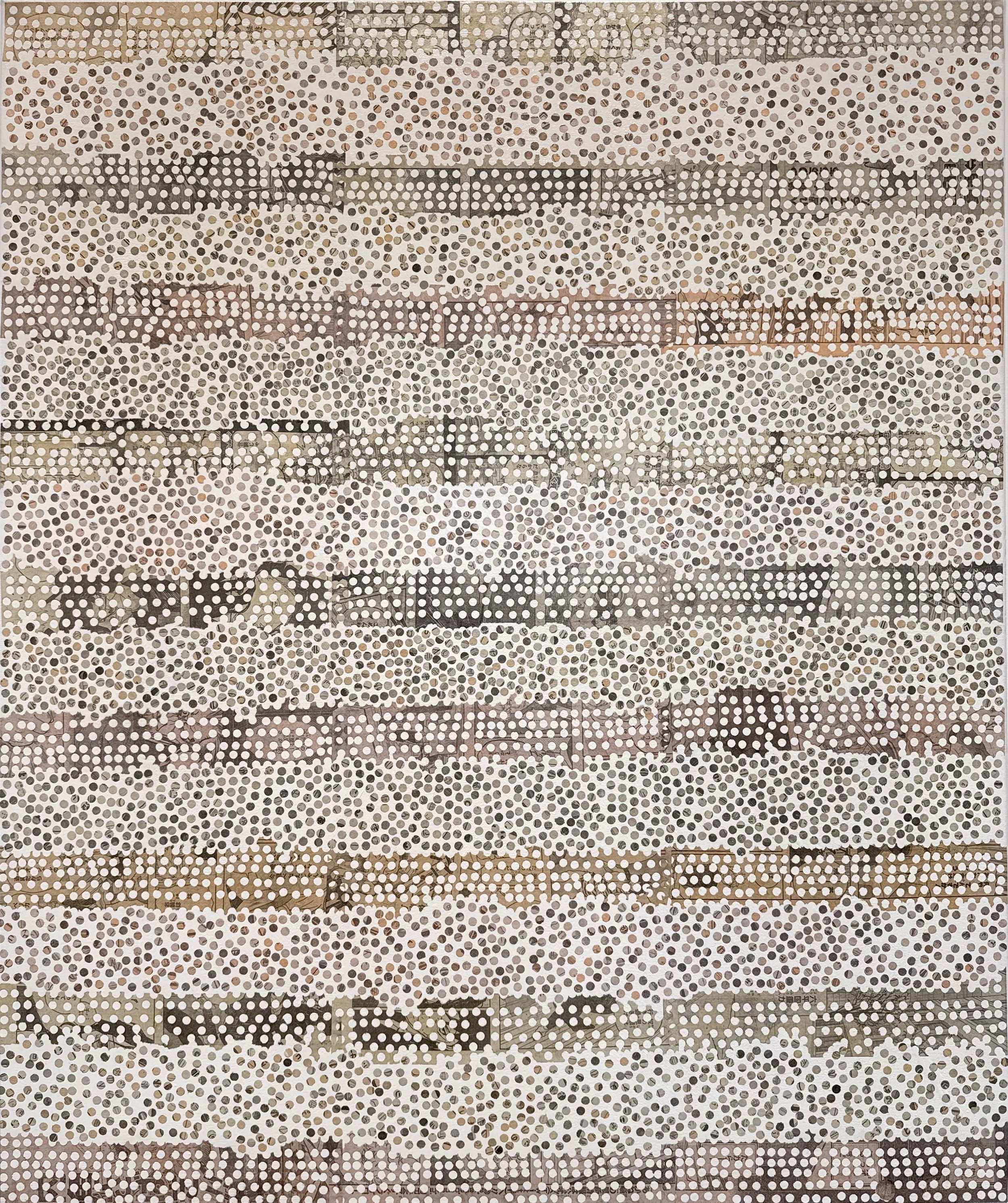 MANGA WANGA 2026,
Acrylic and paper (Manga from 2025 ) on canvas, Acrylique et papier sur canevas,  30” x 36”