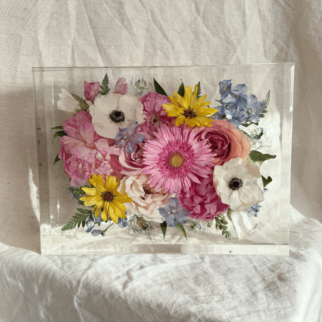 Medium rectangle floral resin preservation