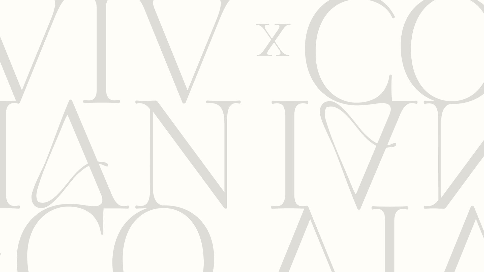 Background with VIVIAN x CO in light gray letters on a white background