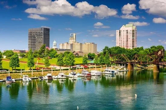 Image of downtown augusta from the savanna river