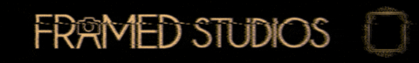Logo for Framed Studios with stylized text and a small square icon.