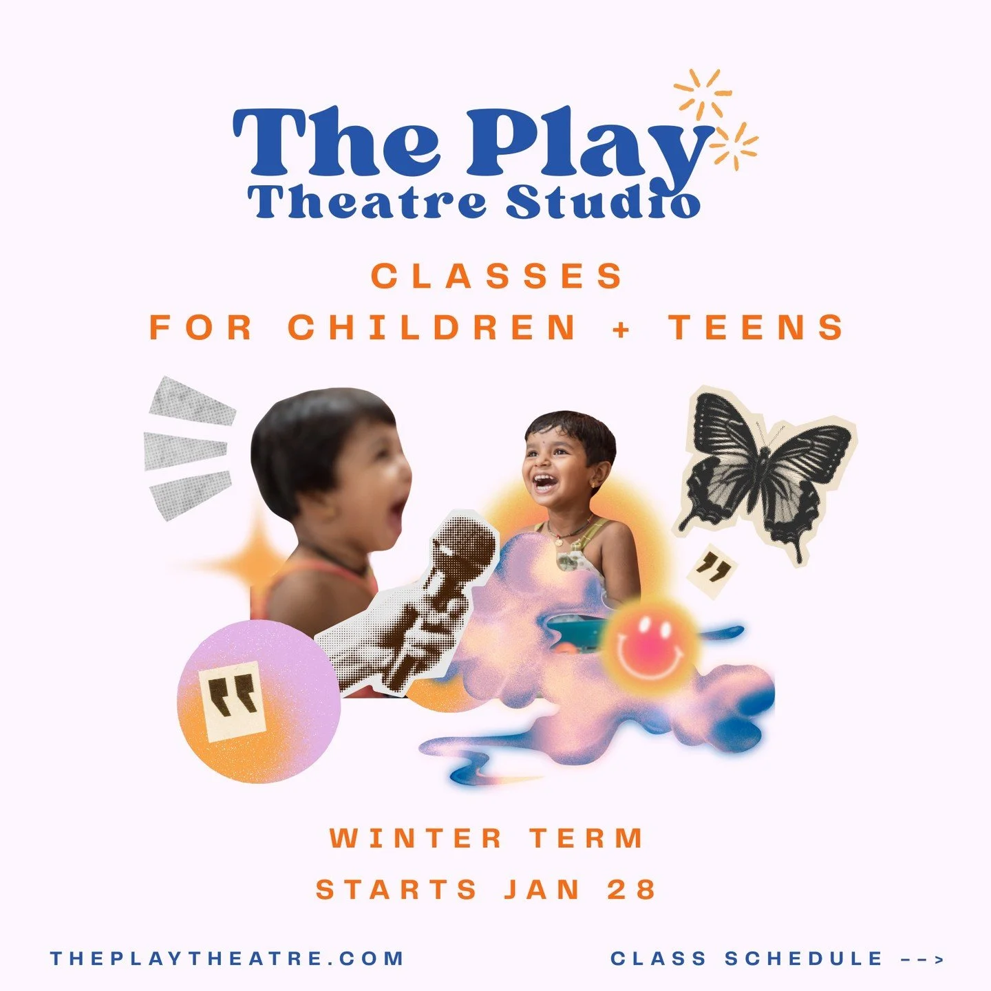 Hey families, take a look at the class line-up for children + teens: winter 2026 edition 🎤🦋 I'll be back at the studio to collaborate with you all starting January 28th. Wahooo!! 🎤🦋🎤 🐬 

Let's pass the mic to the youth + see what creative absur
