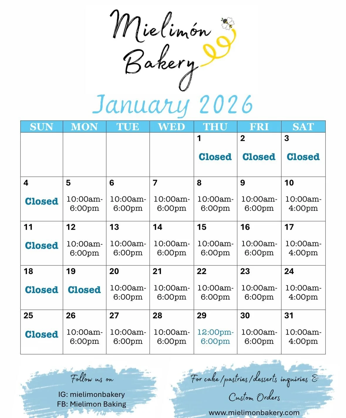 Hello January! ✨
We are so excited and already making cakes and treats for all those January babies out there 🩵🩵🩵
We can&rsquo;t wait for all that 2026 is bringing and are so lucky that we get to share in all your celebrations, big, small, and eve