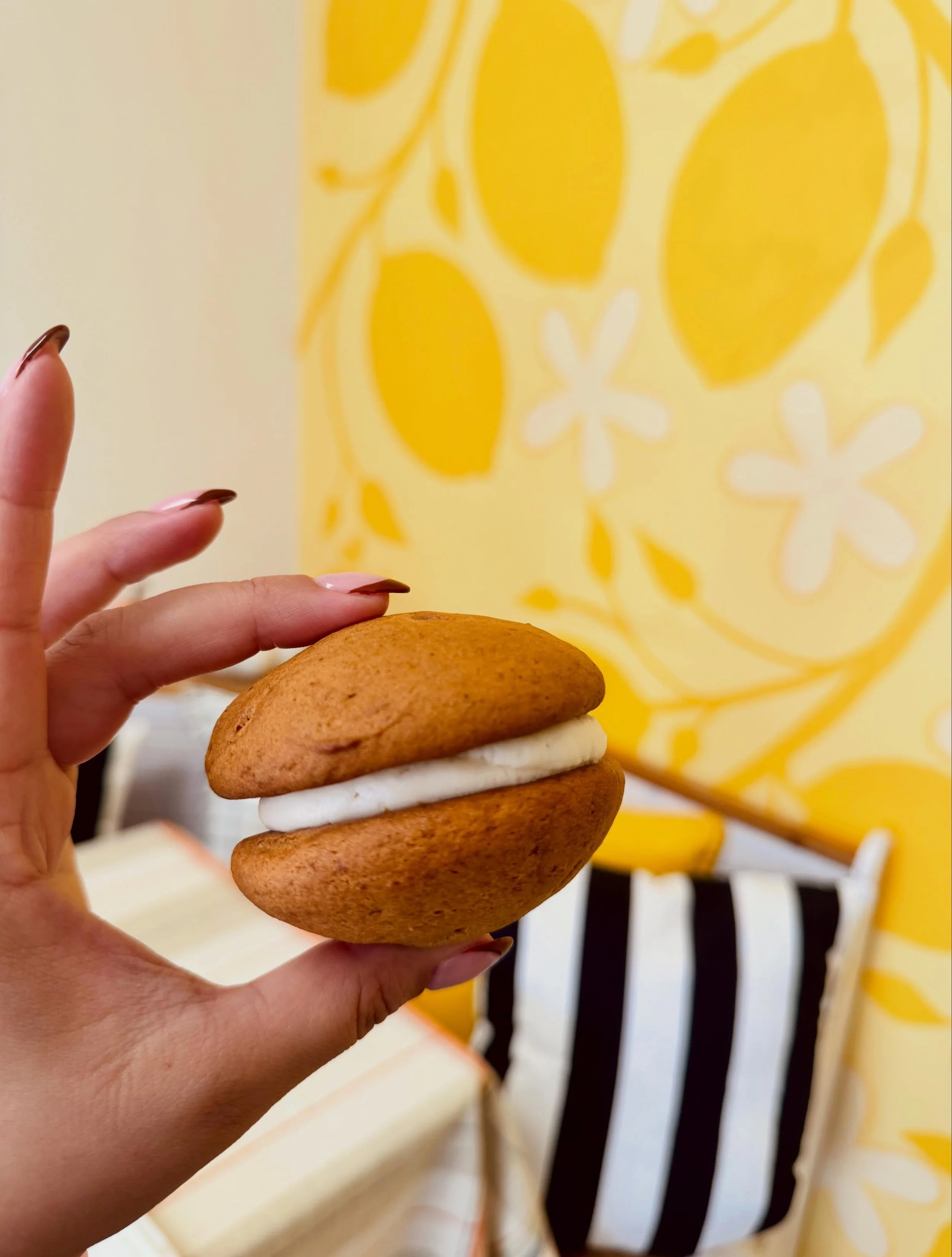 🤎It&rsquo;s one of my favorite seasons, pumpkin Whoopie pie season! 

🤎These soft cookie sandwiches are two pumpkin spiced cookies held together with cream cheese frosting! 

🤎We usually have some of these boxes in the shop ready to go, but if you