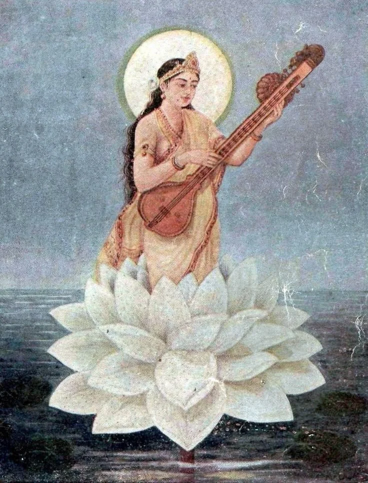 Saraswati on a White Lotus  Artist_ C_N….jfif