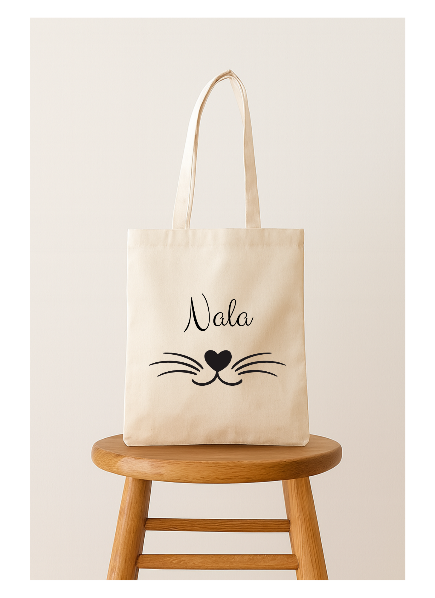 Custom Cat Smiley Face Slim Tote Bag