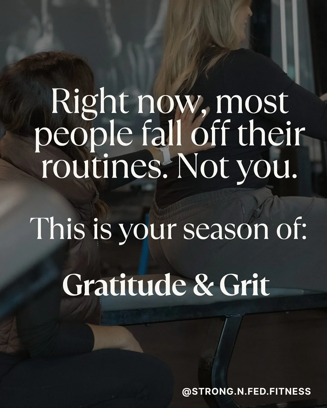 Everyone around us is about to slow down with their lifts and prioritizing the gym. 

You&rsquo;re choosing to thrive with Gratitude and Grit 💪 🙏 

6 intentional weeks we will train together, get in harder reps, stay accountable, and keep our heart