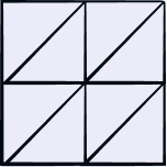 A tic-tac-toe grid with a diagonal line in the top-left cell, an 'X' in the top-right cell, an 'O' in the bottom-left cell, and an 'X' in the bottom-right cell.