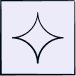 Simple black-outlined star shape with four points on a white background.