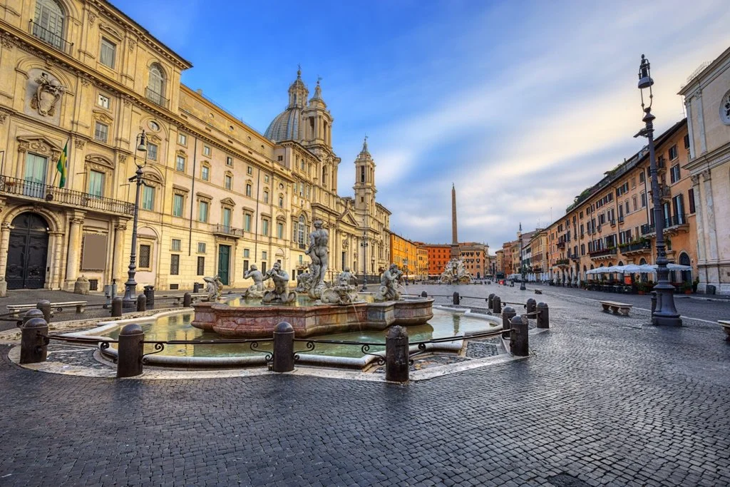Image of Fontana del Moro - Fountain of the Moor - in the Piazza Navona in Rome, Italy.