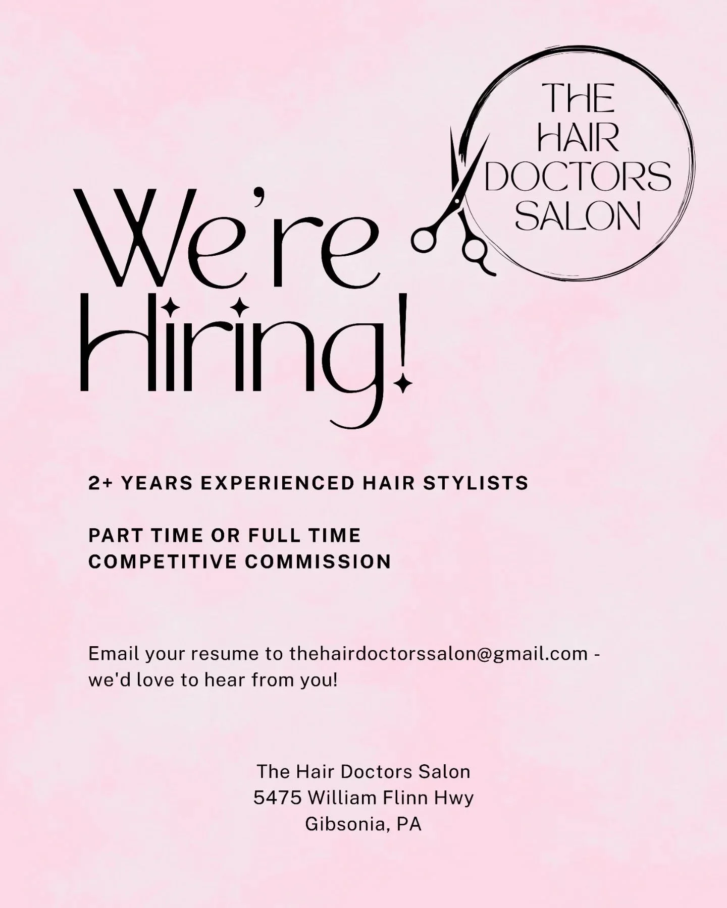 Join our dream team 🩷 Email your resume or dm us with any questions 🩷
#pittsburgh #hiring #stylist #salon