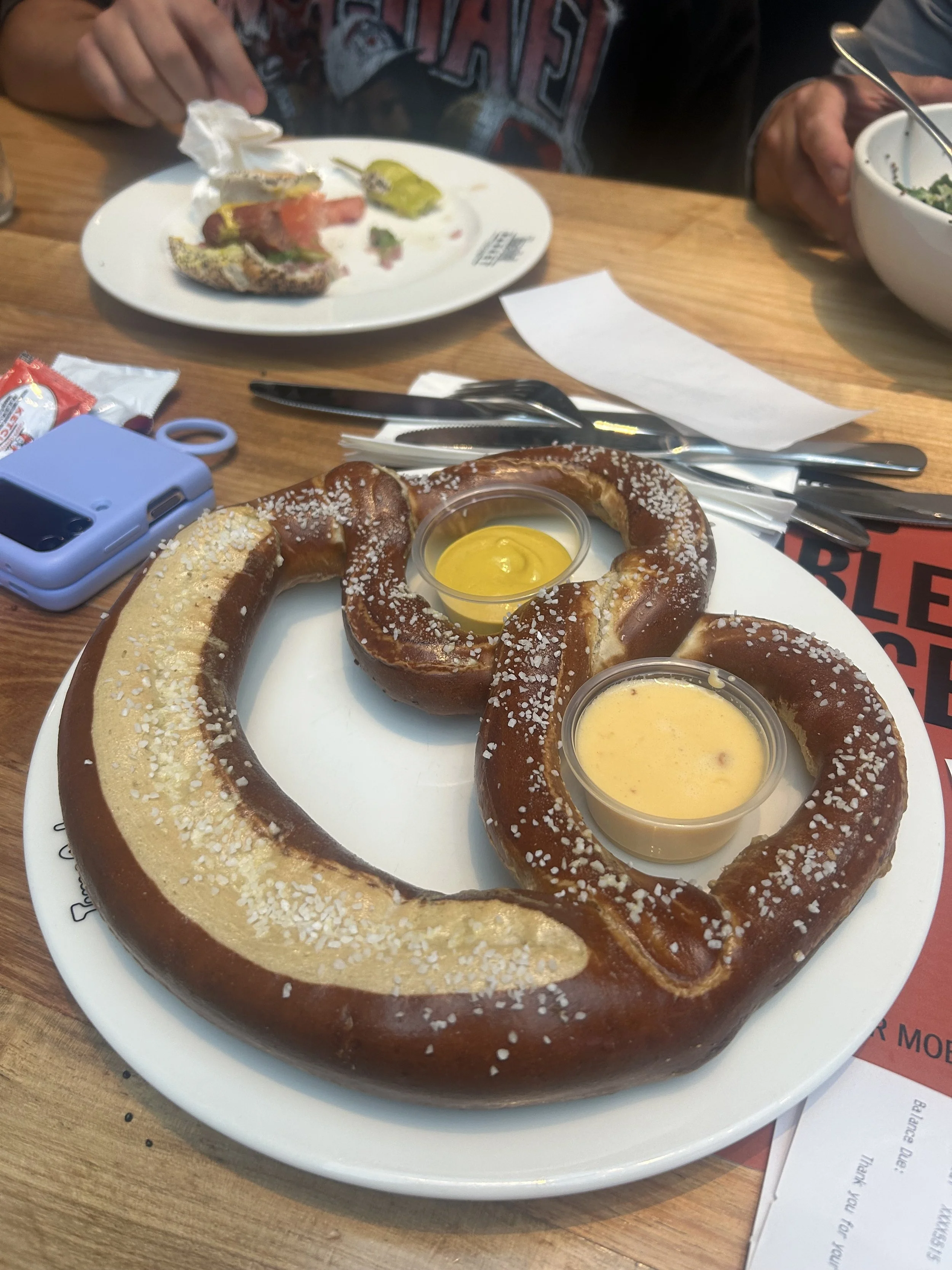 A yummy pretzel I ate at Fulton Market
