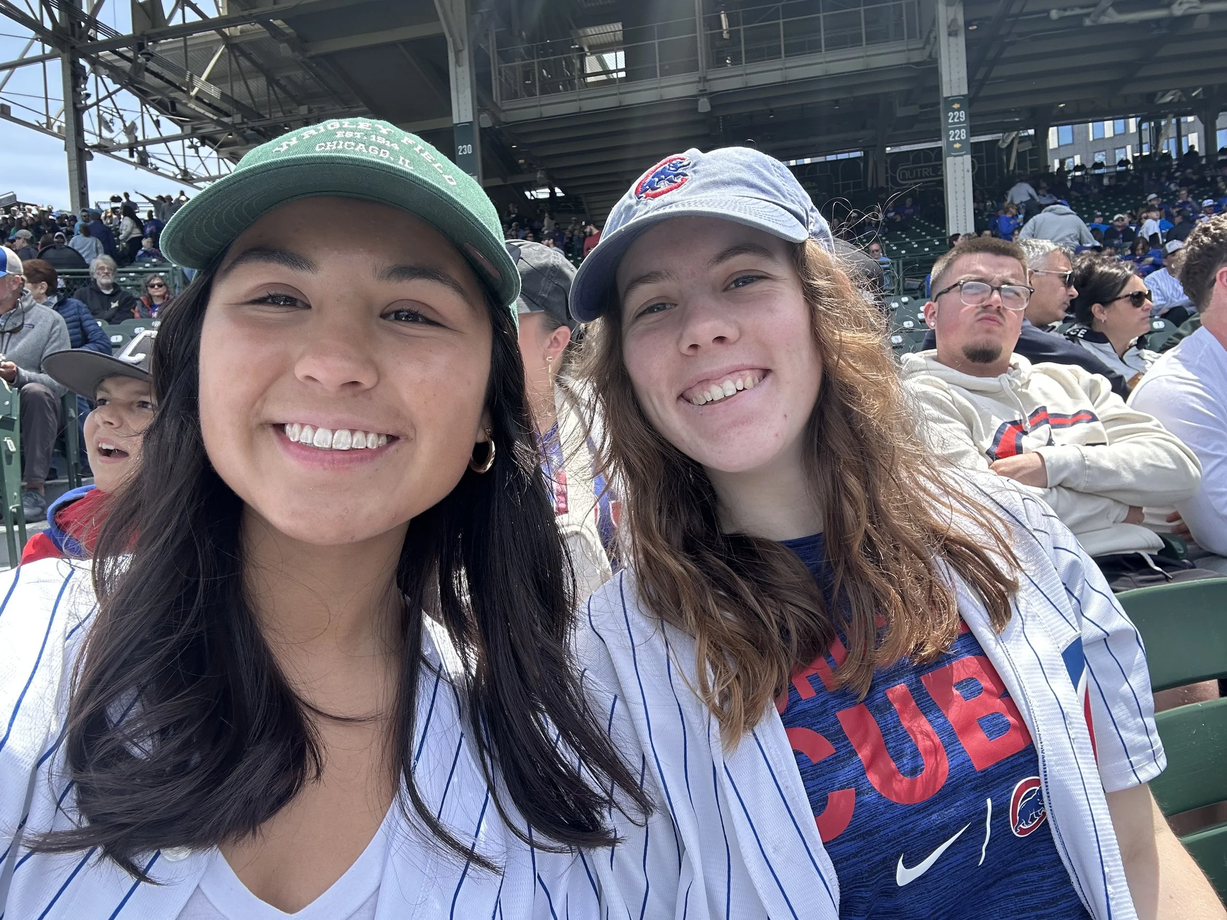 Me and my friend Sophie at a Cubs game