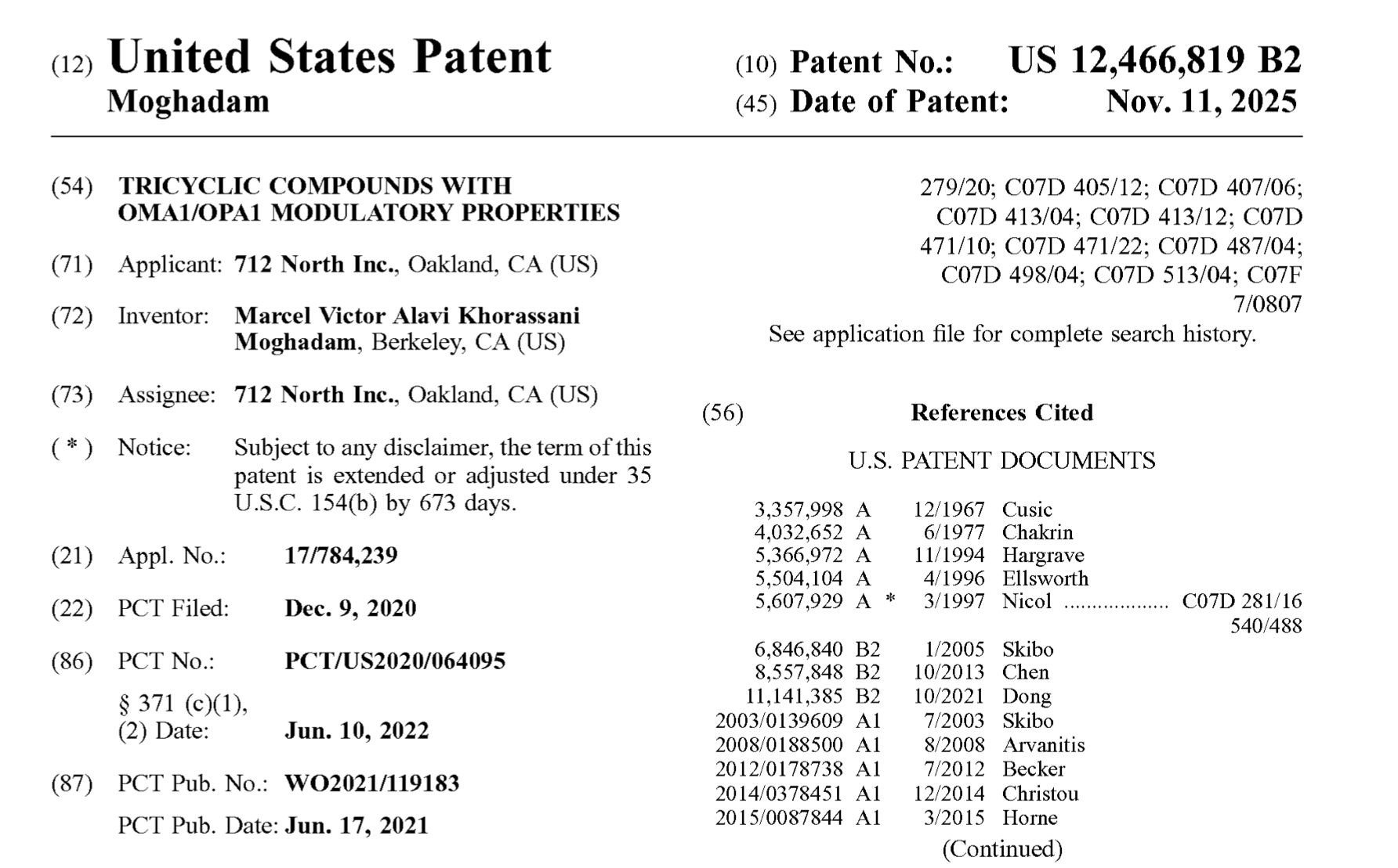 712 North Inc. Expands Intellectual Property Portfolio with New USPTO Patent for OMA1/OPA1 Modulators